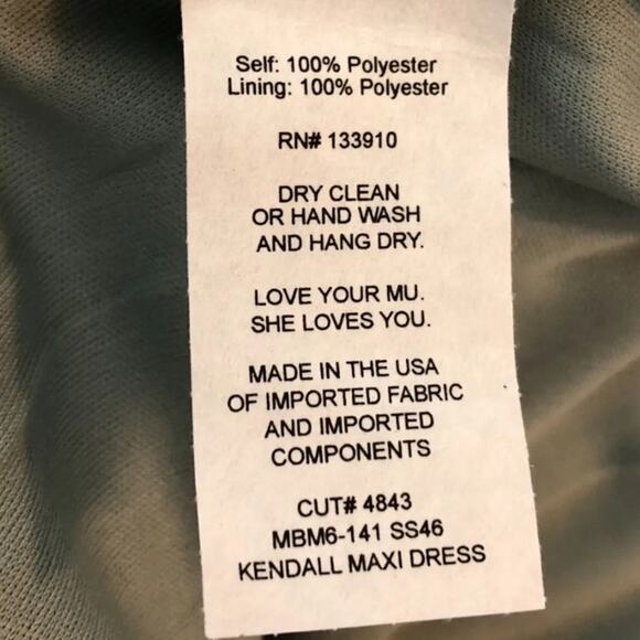 Show Me Your Mumu Kendall MaxiDress V Neck Slit Blouson Silver Sage Blue sizeXS - Picture 9 of 9